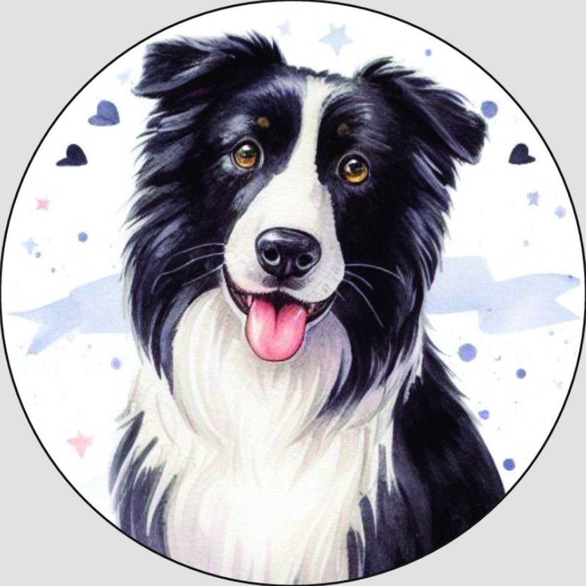 Border Collie : 10x plastic Sticker autocollant 5cm [design ©printpao